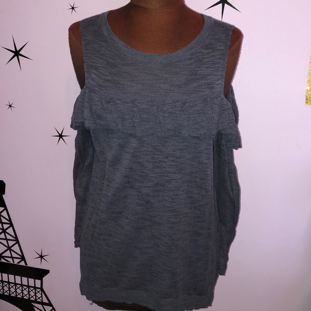 Express cold shoulder ruffle top